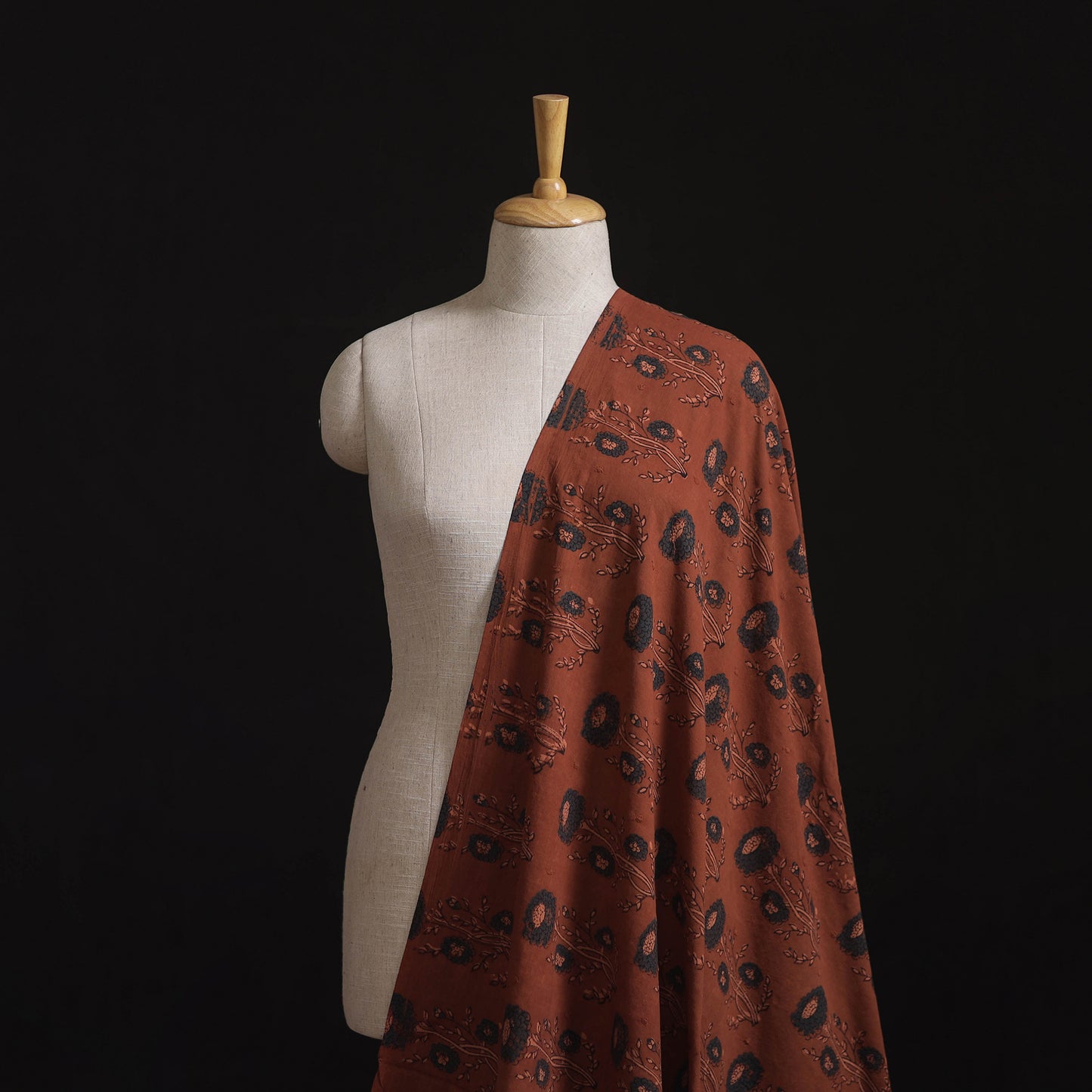 Natural Dyed Hand Block Print Ajrakh Cotton Hakoba Fabric 64