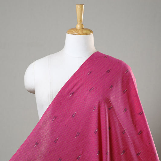 Pink - Jacquard Prewashed Checks Cotton Fabric 22