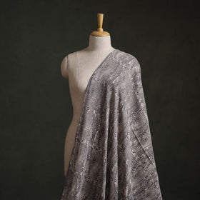 Grey - Authentic Kutch Hand Block Batik Print Pure Handwoven Natural Dyed Kala Cotton Fabric 32