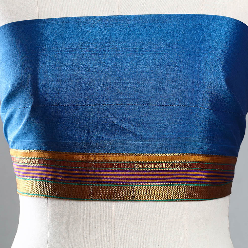 Blue - Kanchipuram Silk Cotton Blouse Piece 02