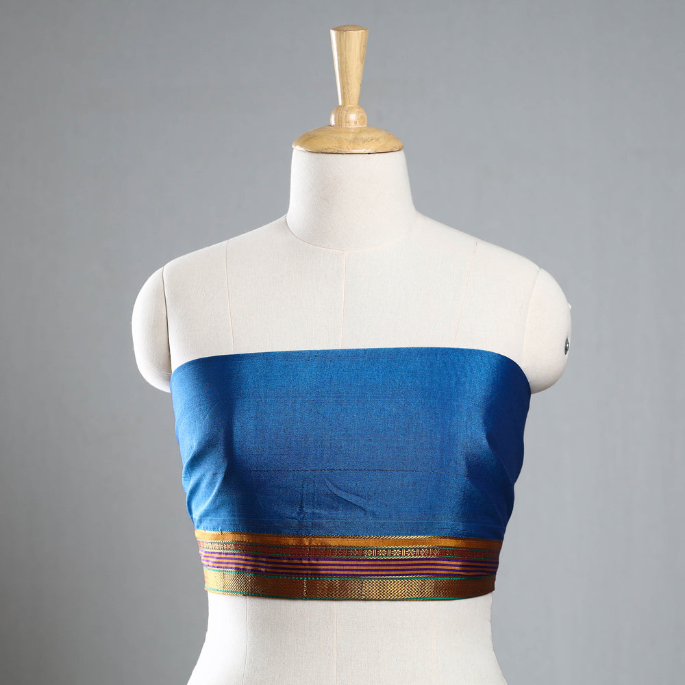 Blue - Kanchipuram Silk Cotton Blouse Piece 02