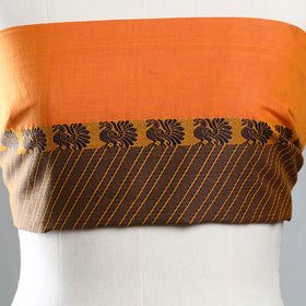 Orange - jacquard cotton blouse piece 01 - handcrafted