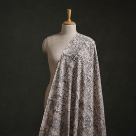 Grey - Authentic Kutch Hand Block Batik Print Pure Handwoven Natural Dyed Kala Cotton Fabric 34