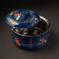 Kashmir Enamelware Floral Handpainted Stainless Steel Casserole 57