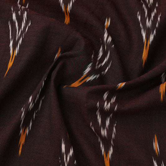 Brown - Pochampally Ikat Weave Cotton Fabric 12