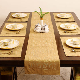 Barmer Applique Cutwork Dining Table Runner with Mat Set 46