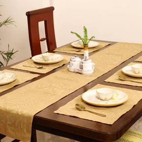 Barmer Applique Cutwork Dining Table Runner with Mat Set 46
