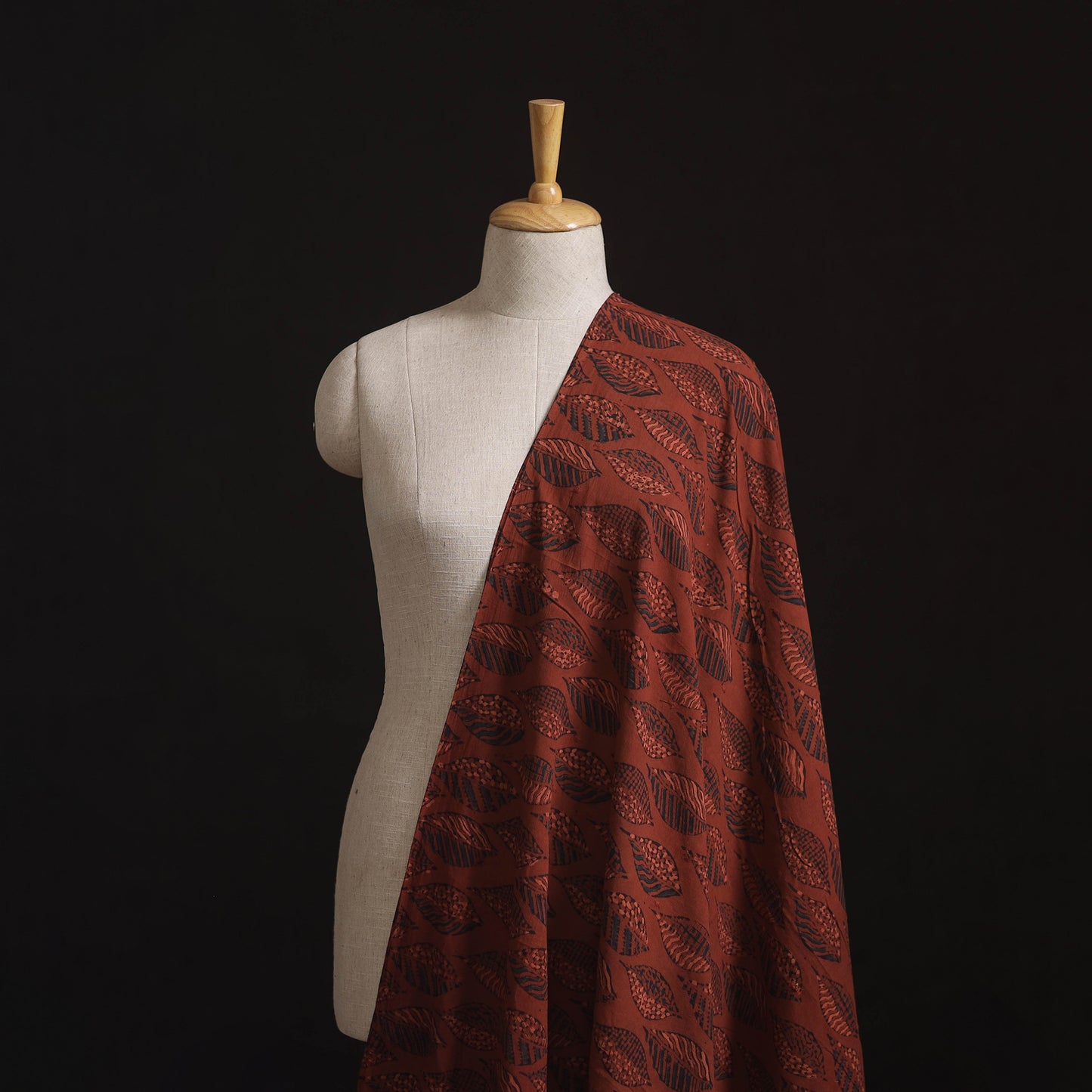Natural Dyed Hand Block Print Ajrakh Cotton Hakoba Fabric 70