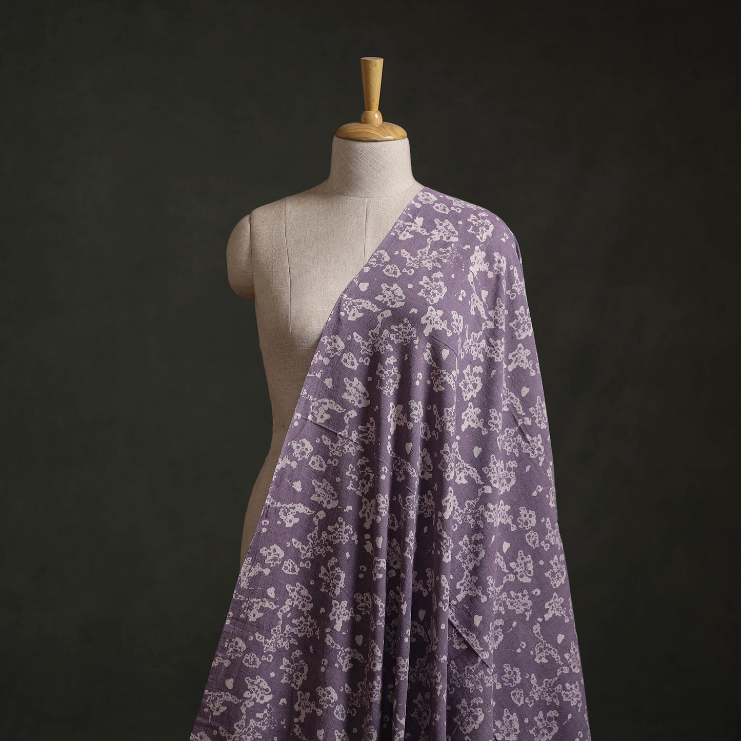 Purple - Authentic Kutch Hand Block Batik Print Pure Handwoven Natural Dyed Kala Cotton Fabric 37