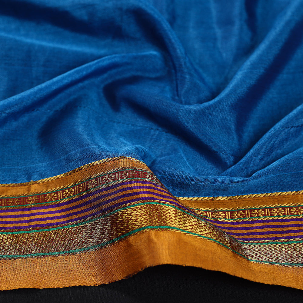 Blue - Kanchipuram Silk Cotton Blouse Piece 02