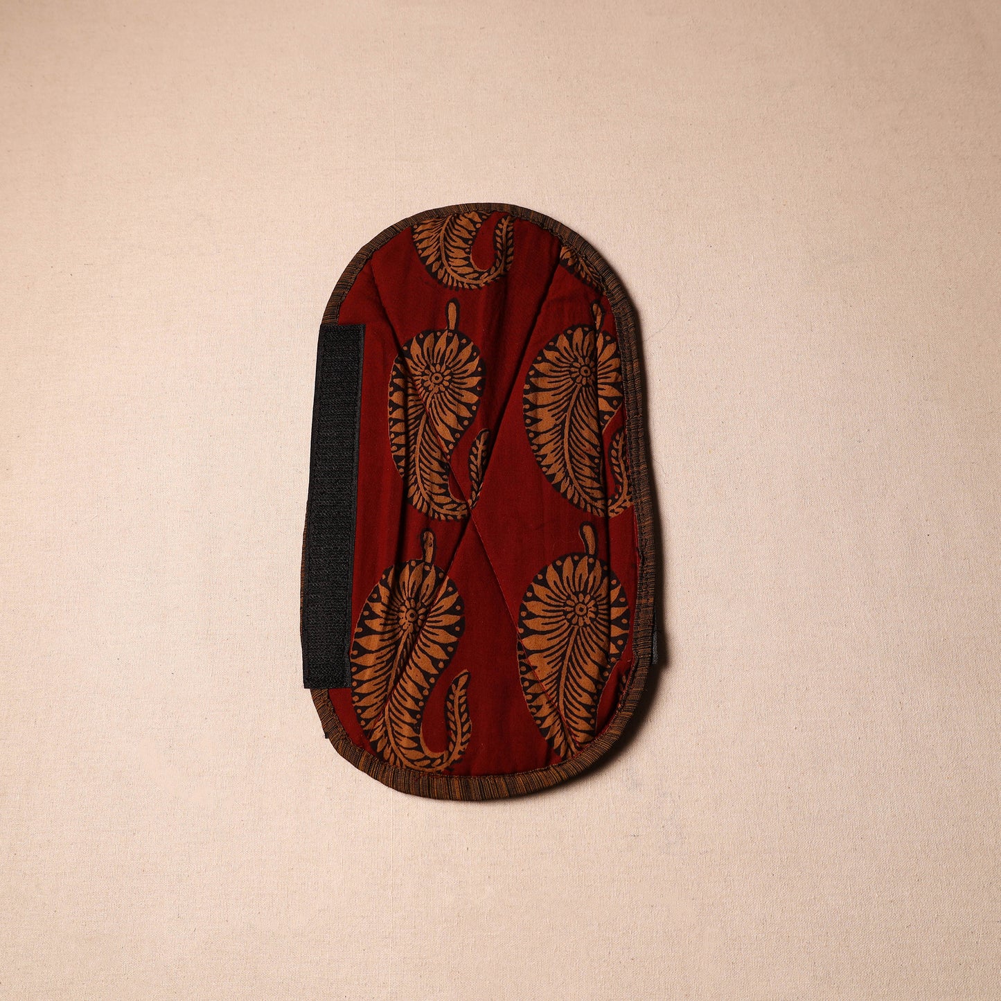 Buy Handmade Cotton Maroon Fridge Handle Cover