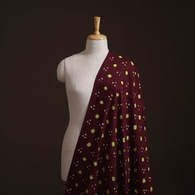 Maroon - Kutch Tie-Dye Satin Cotton Bandhani Fabric 31