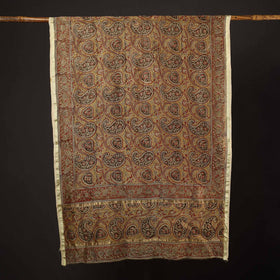  Pedana Kalamkari Block Printed Chanderi Silk Handloom Dupatta with Zari Border 64 Online at iTokri.com