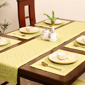 Barmer Applique Cutwork Dining Table Runner with Mat Set 47