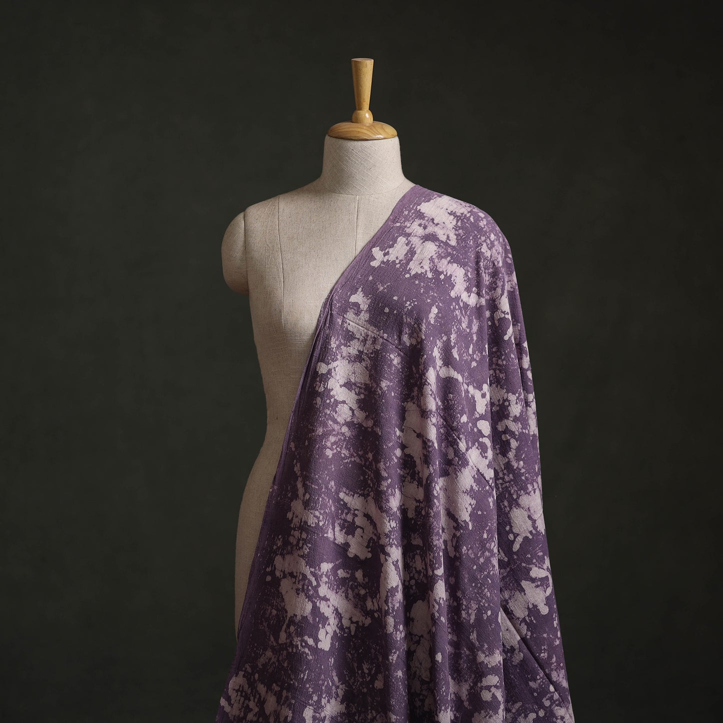 Purple - Authentic Kutch Hand Block Batik Print Pure Handwoven Natural Dyed Kala Cotton Fabric 41