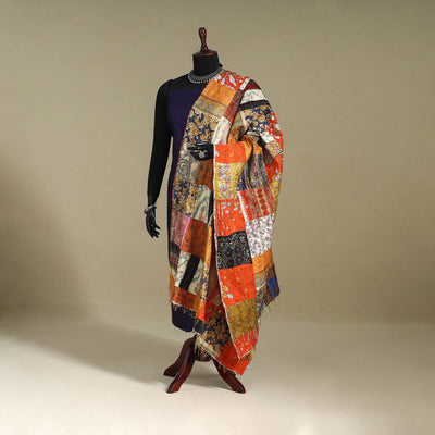 Multicolor - patchwork reversible silk bengal kantha work