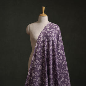 Purple - Authentic Kutch Hand Block Batik Print Pure Handwoven Natural Dyed Kala Cotton Fabric 42