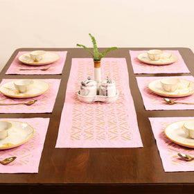 Barmer Applique Cutwork Dining Table Runner with Mat Set 48