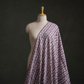 Purple - Authentic Kutch Hand Block Batik Print Pure Handwoven Natural Dyed Kala Cotton Fabric 44
