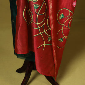 Red - chanderi silk handpainted pichwai dupatta 06