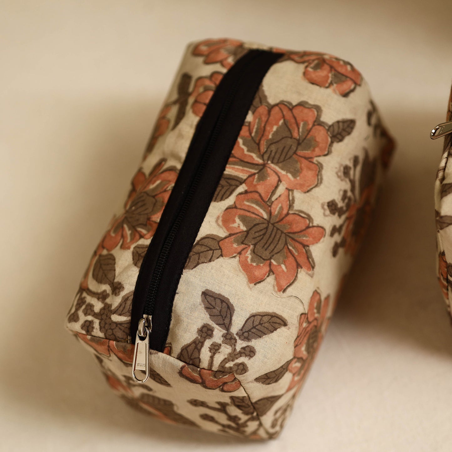 Brown - Handmade Cotton Toiletry Bags (Set of 3) 13