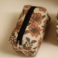 Brown - Handmade Cotton Toiletry Bags (Set of 3) 13