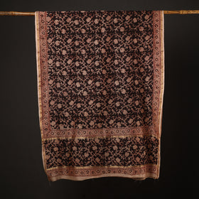  Pedana Kalamkari Block Printed Handloom Chanderi Silk Dupatta with Zari Border 70 Online at iTokri.com