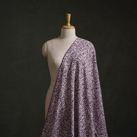 Purple - Authentic Kutch Hand Block Batik Print Pure Handwoven Natural Dyed Kala Cotton Fabric 46