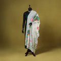 White - chanderi silk handpainted pichwai dupatta 07
