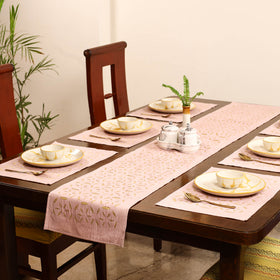 Barmer Applique Cutwork Dining Table Runner with Mat Set 50