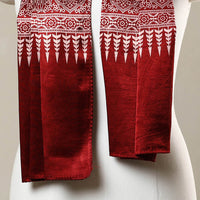 Red - Printed Mashru Silk Ajrakh Stole 19