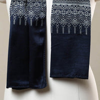 Blue - Printed Mashru Silk Ajrakh Stole 20