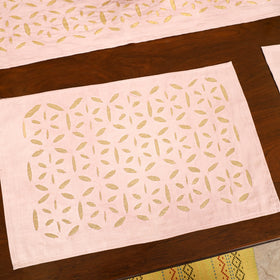 Barmer Applique Cutwork Dining Table Runner with Mat Set 50
