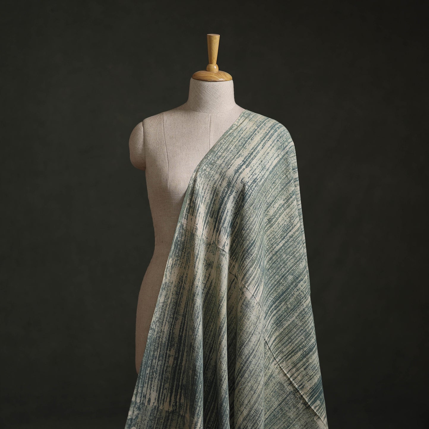 Green - Authentic Kutch Hand Block Batik Print Pure Handwoven Natural Dyed Kala Cotton Fabric 53