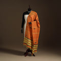 Orange Hand Embroidery Khes Handwoven Cotton Kantha Dupatta