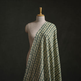 Green - Authentic Kutch Hand Block Batik Print Pure Handwoven Natural Dyed Kala Cotton Fabric 52