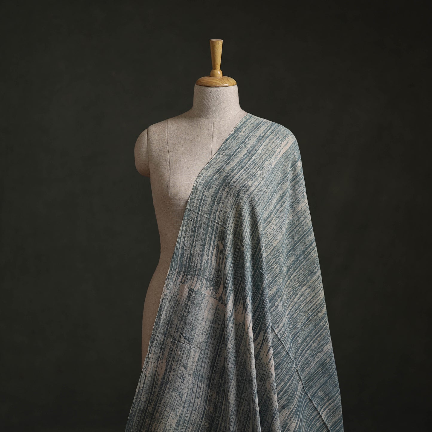 Blue - Authentic Kutch Hand Block Batik Print Pure Handwoven Natural Dyed Kala Cotton Fabric 59