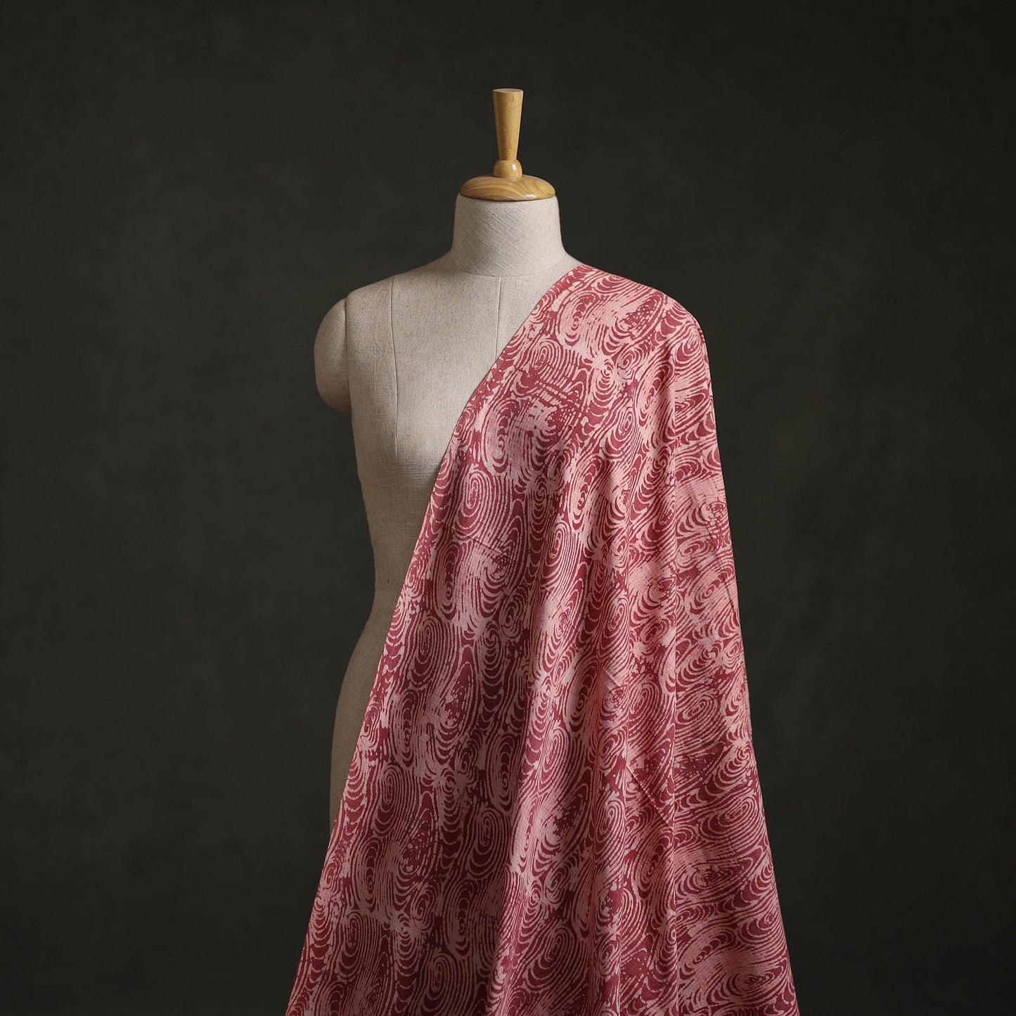Red - Authentic Kutch Hand Block Batik Print Pure Handwoven Natural Dyed Kala Cotton Fabric 60