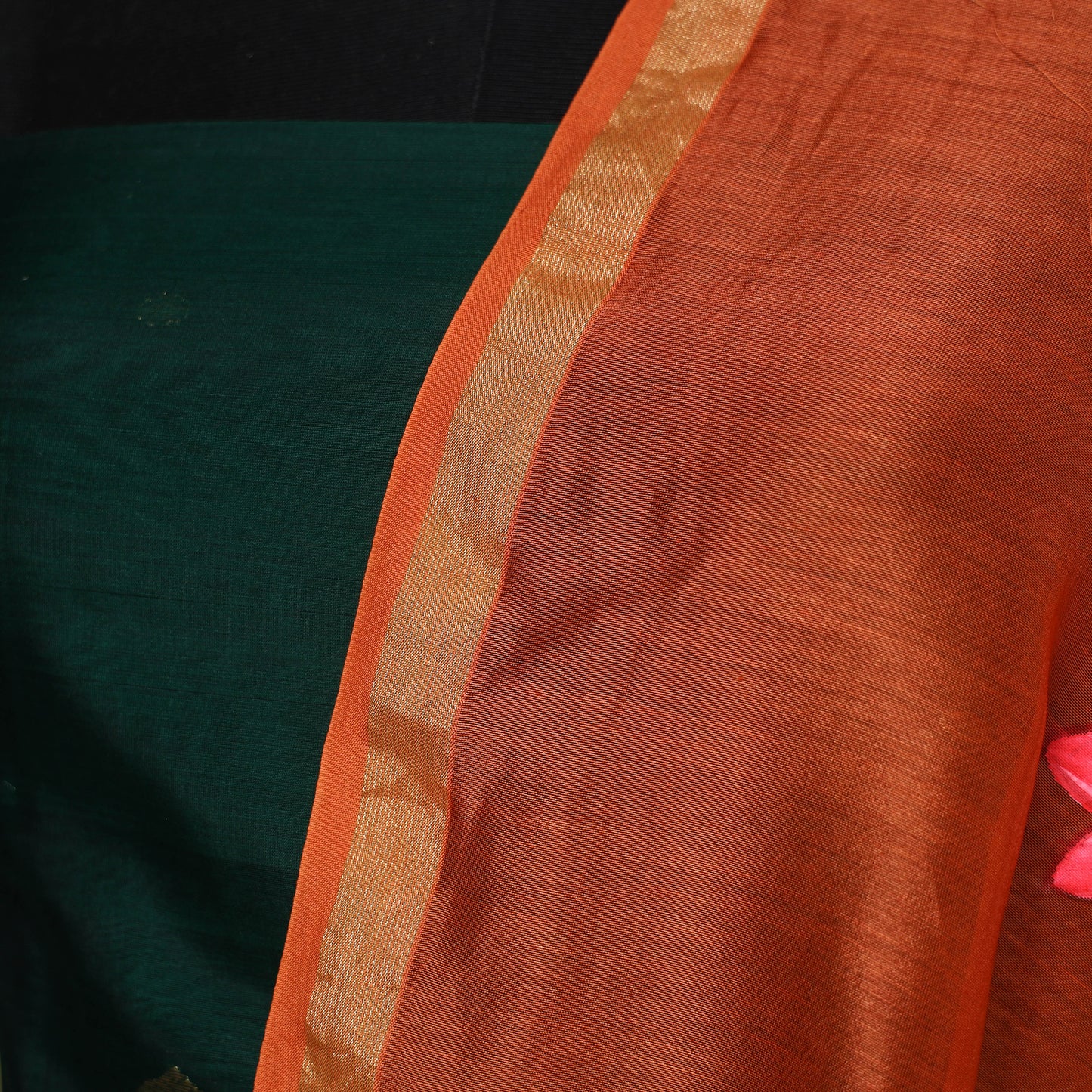 Red - chanderi silk handpainted pichwai dupatta 09