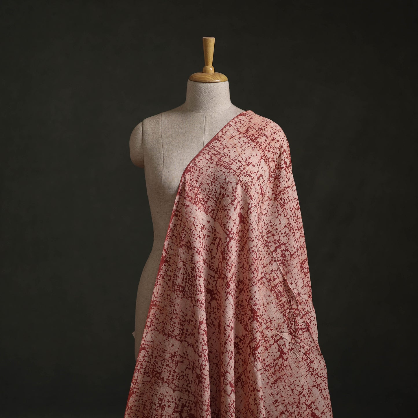 Red - Authentic Kutch Hand Block Batik Print Pure Handwoven Natural Dyed Kala Cotton Fabric 65