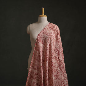 Red - Authentic Kutch Hand Block Batik Print Pure Handwoven Natural Dyed Kala Cotton Fabric 65