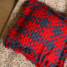 Multicolor - handwoven upcycled cotton cushion cover (12 x
