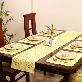 Barmer Applique Cutwork Dining Table Runner with Mat Set 55