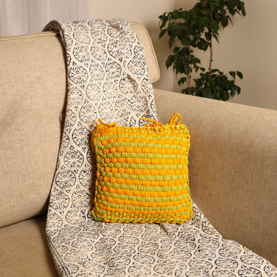 Handwoven Upcycled Cotton Cushion Cover