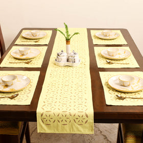 Barmer Applique Cutwork Dining Table Runner with Mat Set 55
