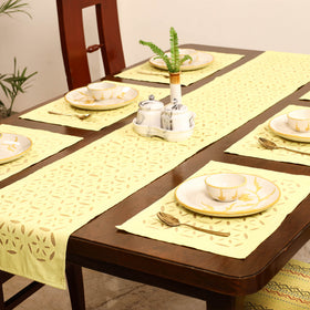 Barmer Applique Cutwork Dining Table Runner with Mat Set 55