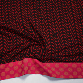 Shop Red Pipad Block Printed Cotton Blouse Piece 