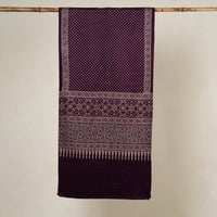 Purple - Printed Mashru Silk Ajrakh Stole 18