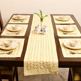Barmer Applique Cutwork Dining Table Runner with Mat Set 56