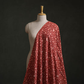 Red - Authentic Kutch Hand Block Batik Print Pure Handwoven Natural Dyed Kala Cotton Fabric 71